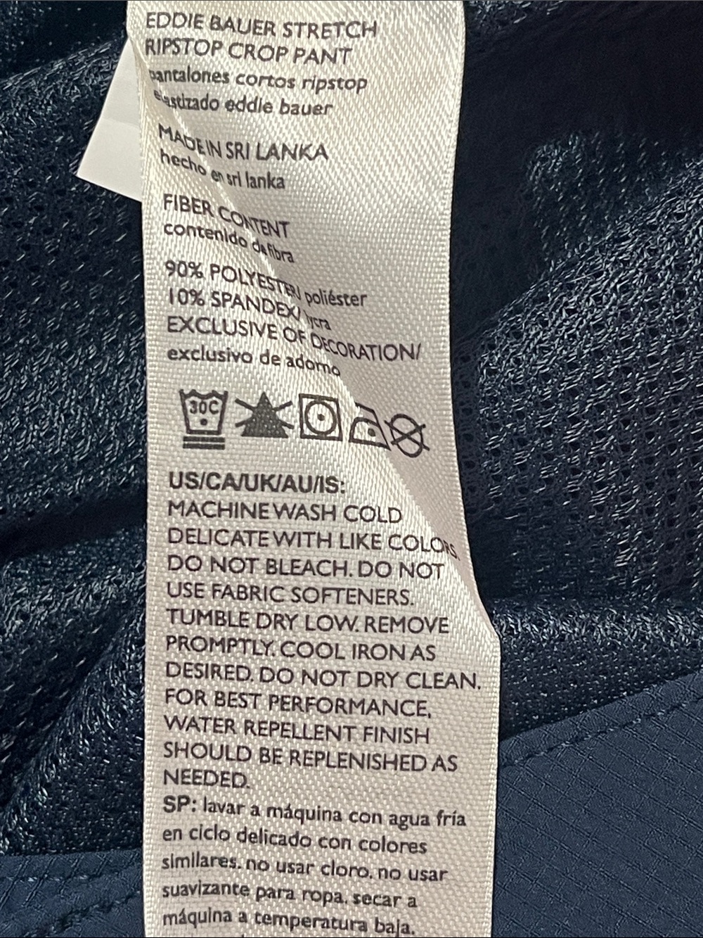 Eddie Bauer Ripstop Crop pants. Women’s size 12 NWT Navy Blue - Picture 7 of 10
